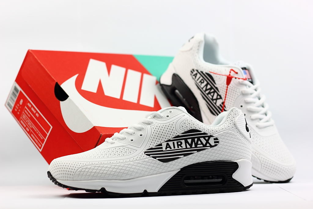 Men Nike Air Max 90 Nano White Black Shoes